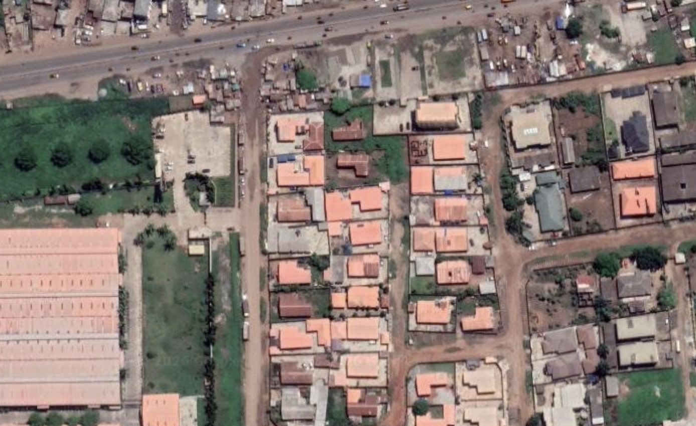 Satellite view of the Olorunsogo II site, Lagos–Ogun
